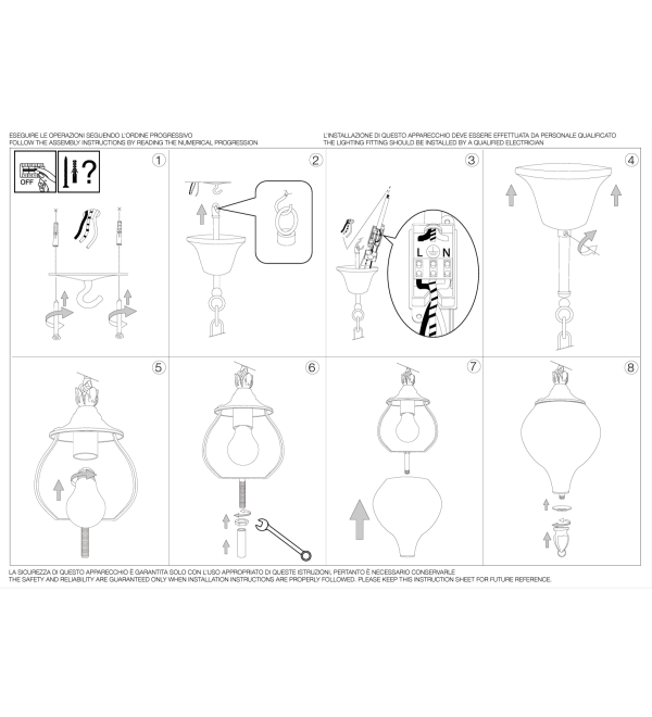 Люстра подвесная Ideal Lux Harem SP1 Латунь античная E27 115979