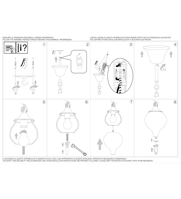 Люстра подвесная Ideal Lux Harem SP1 Латунь античная E27 115979