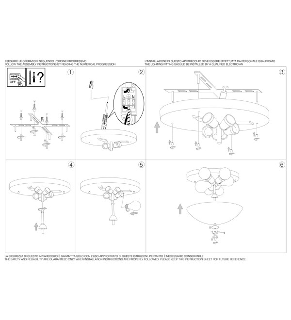 Люстра потолочная Ideal Lux Shell PL6 Янтарь E27 140193
