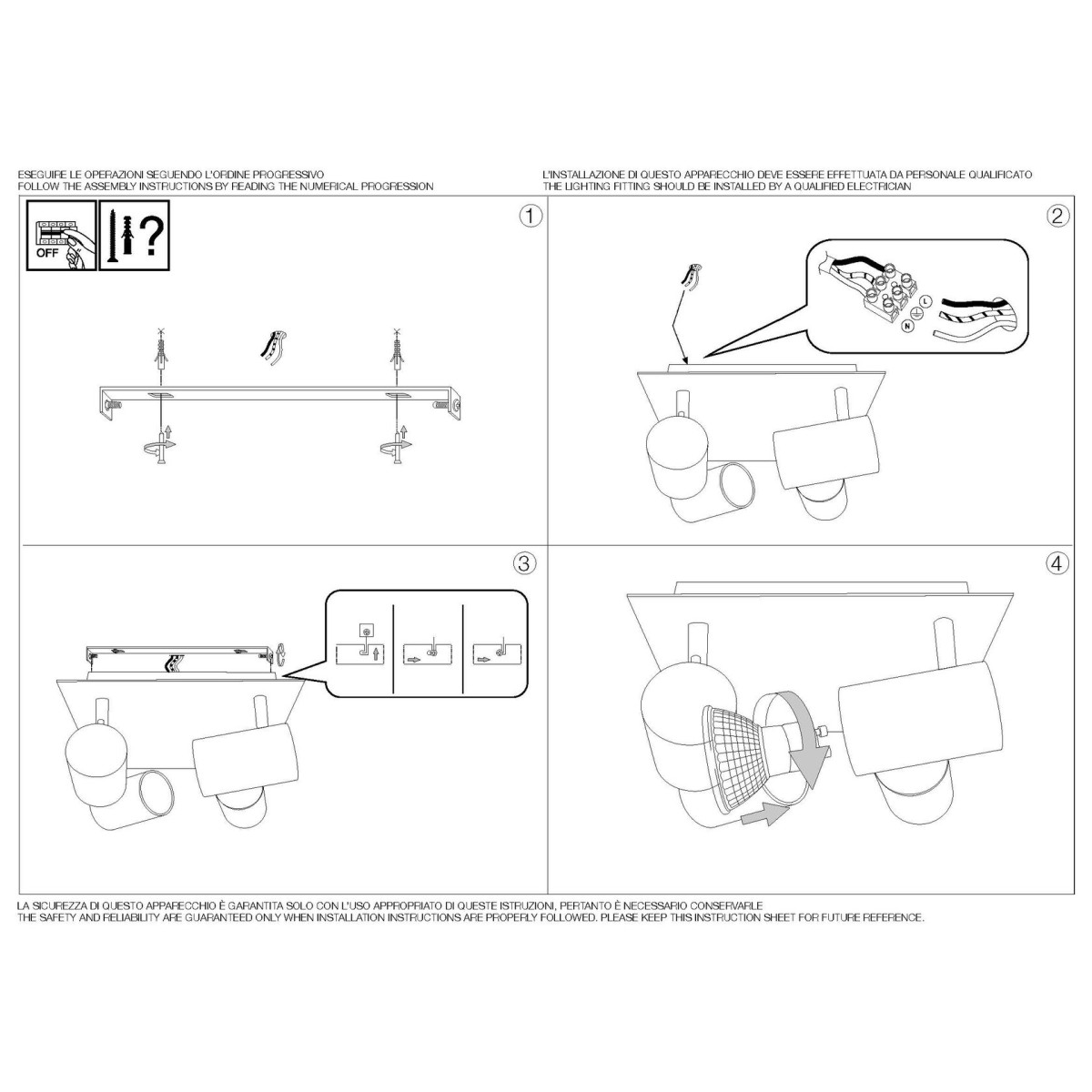 Светильник потолочный Ideal Lux Spot PL4 Белый GU10 156774