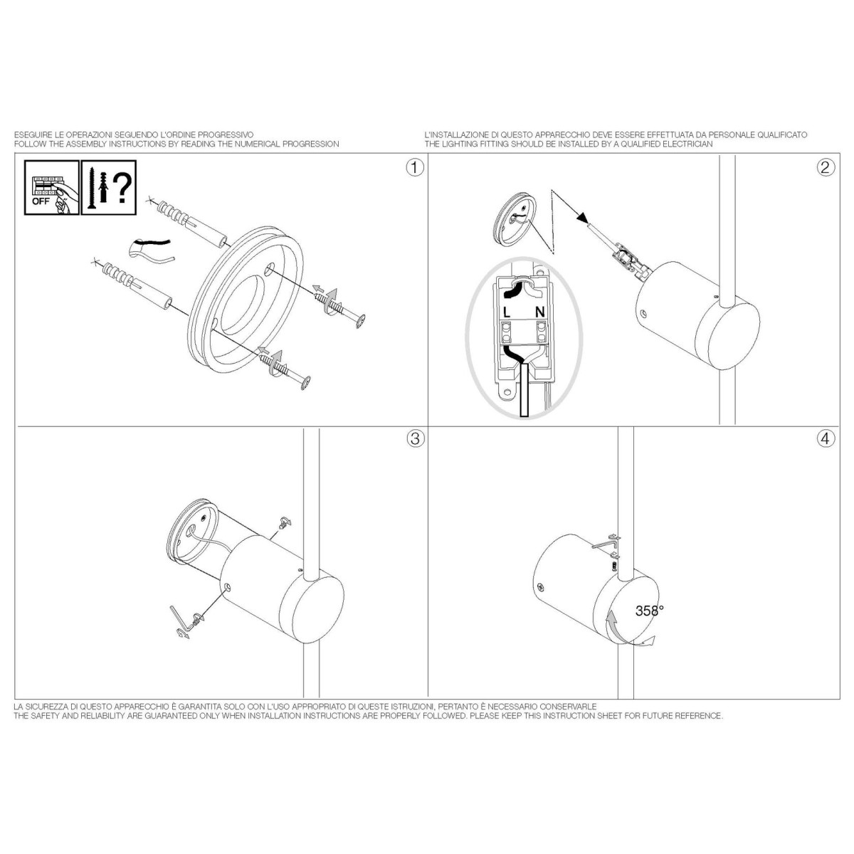 Светильник настенный Ideal Lux Essence AP D070 Черный 3000К LED 265643