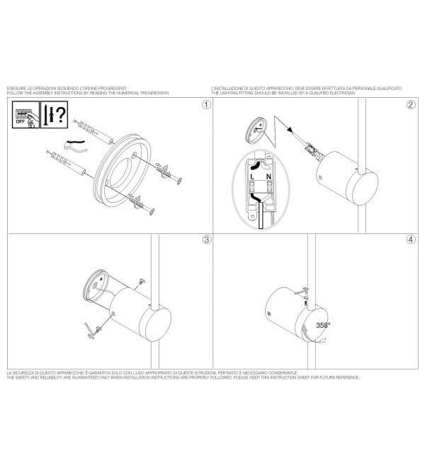 Светильник настенный Ideal Lux Essence AP D070 Черный 3000К LED 265643
