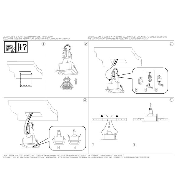 Светильник встраиваемый Ideal Lux Funky FI GU10 Белый 083230