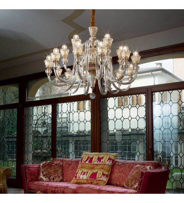 Люстра подвесная Ideal Lux Strauss SP6 E14 Золото 140605