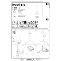 Светильник подвесной Ideal Lux Coco-1 SP Серый 3000К LED 275581
