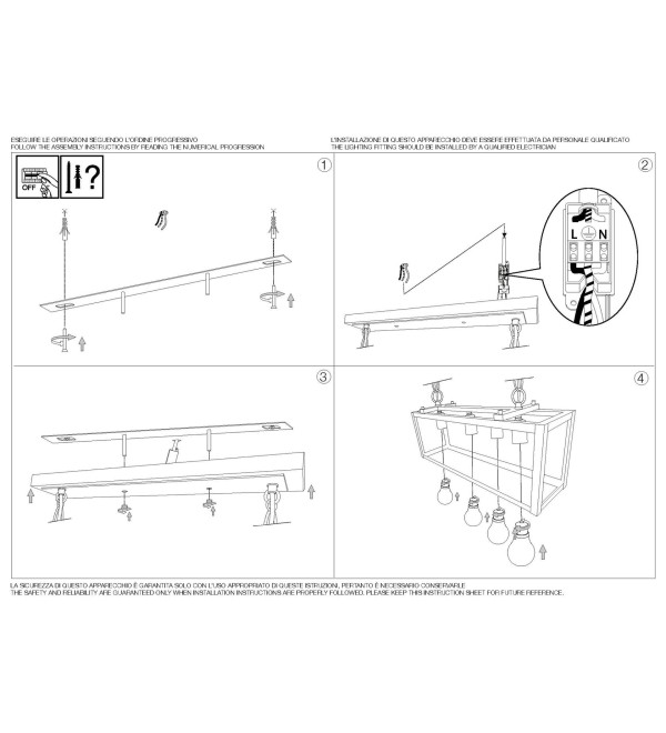Люстра подвесная Ideal Lux Igor SP4 Черный E27 092942