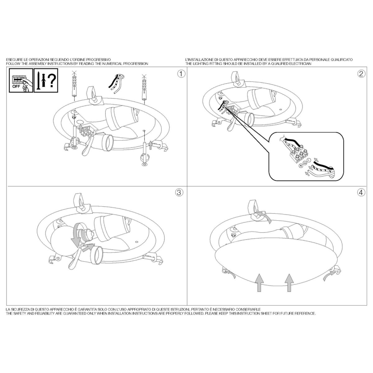 Светильник потолочный Ideal Lux Simply PL2 D30 Белый E27 007977