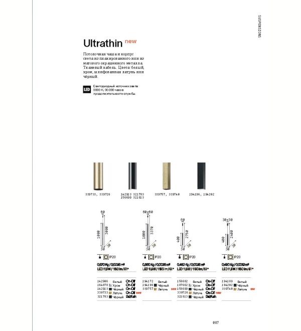 Светильник подвесной Ideal Lux Ultrathin SP D100 Round 3000К LED Хром 164878