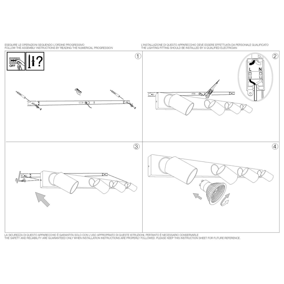 Светильник потолочный Ideal Lux Rudy PL4 Round Черный GU10 229072