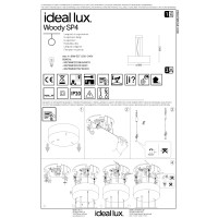 Люстра подвесная Ideal Lux Woody SP4 Дерево E27 087702
