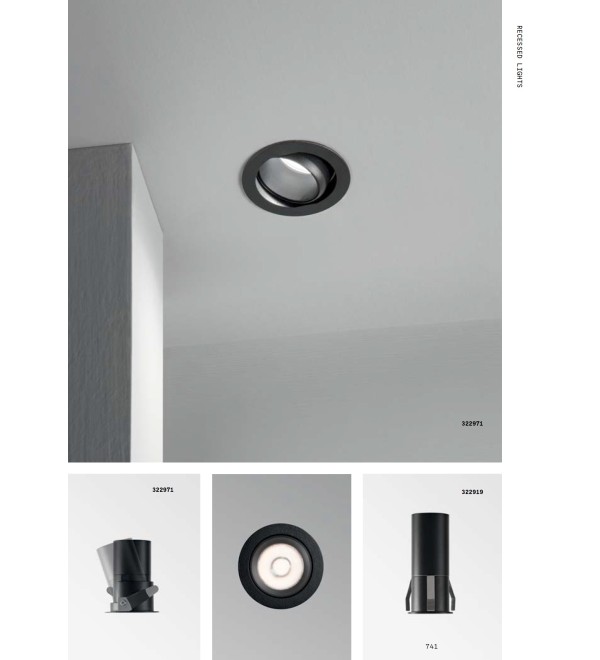Светильник встраиваемый Ideal Lux Quark FI 12.0W Adjustable 3000K LED Черный 323008