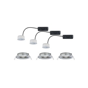 Светильник встраиваемый (набор 3шт.) Paulmann Reflector Coin dimmable 2700К LED Железо тертое 93944