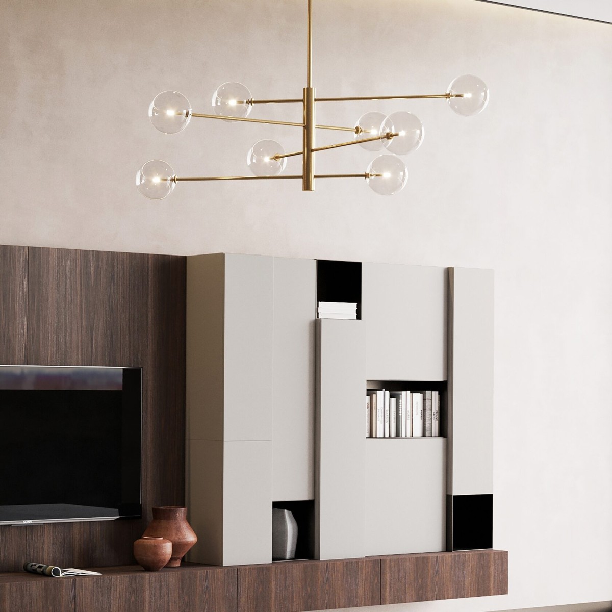 Люстра подвесная Ideal Lux Equinoxe SP8 Янтарь G4 345420