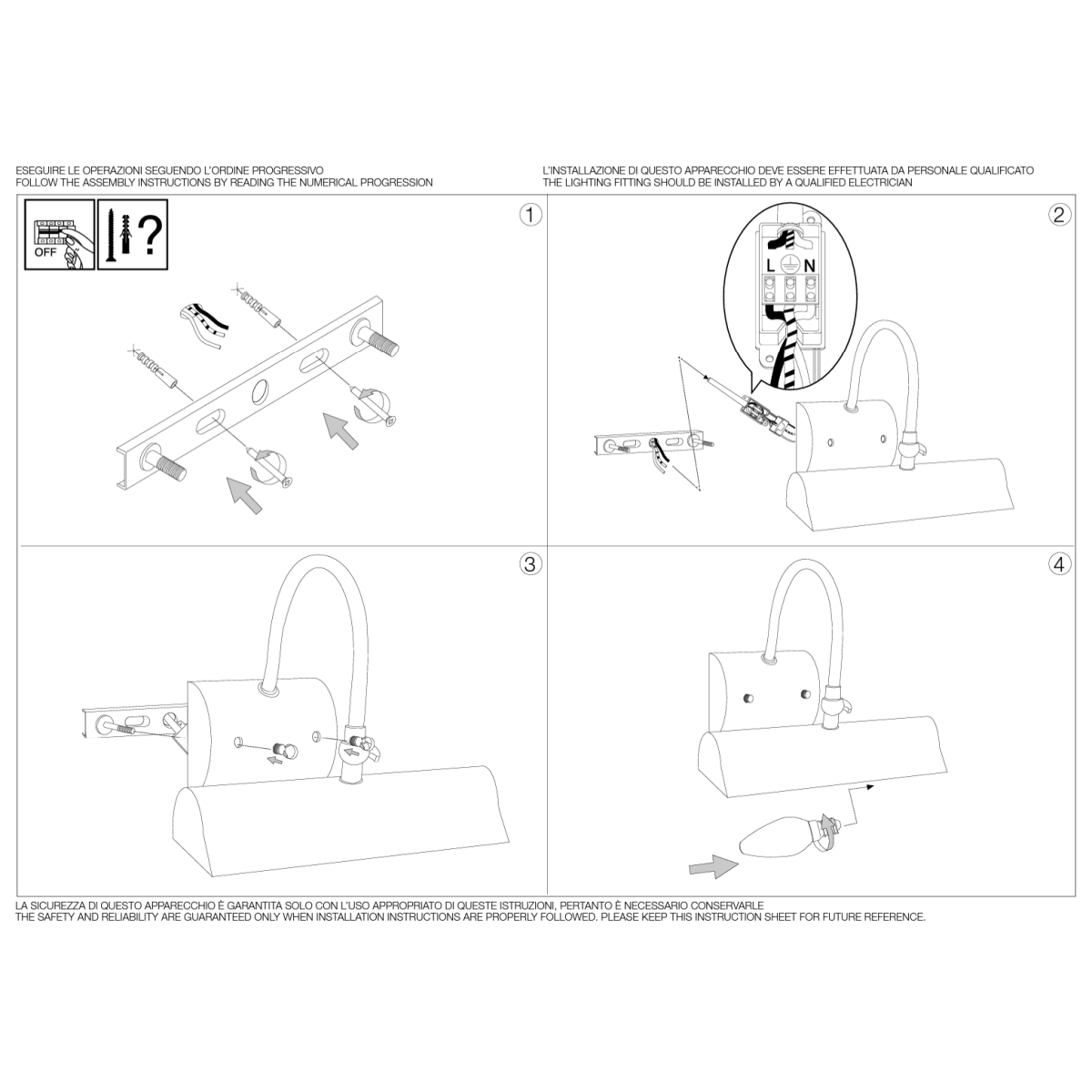 Подсветка для картин Ideal Lux Retro AP2 Античная латунь E14 144917