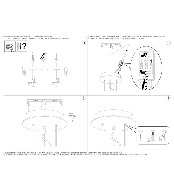 Люстра подвесная Ideal Lux Ufo SP Белый 3000К 103709