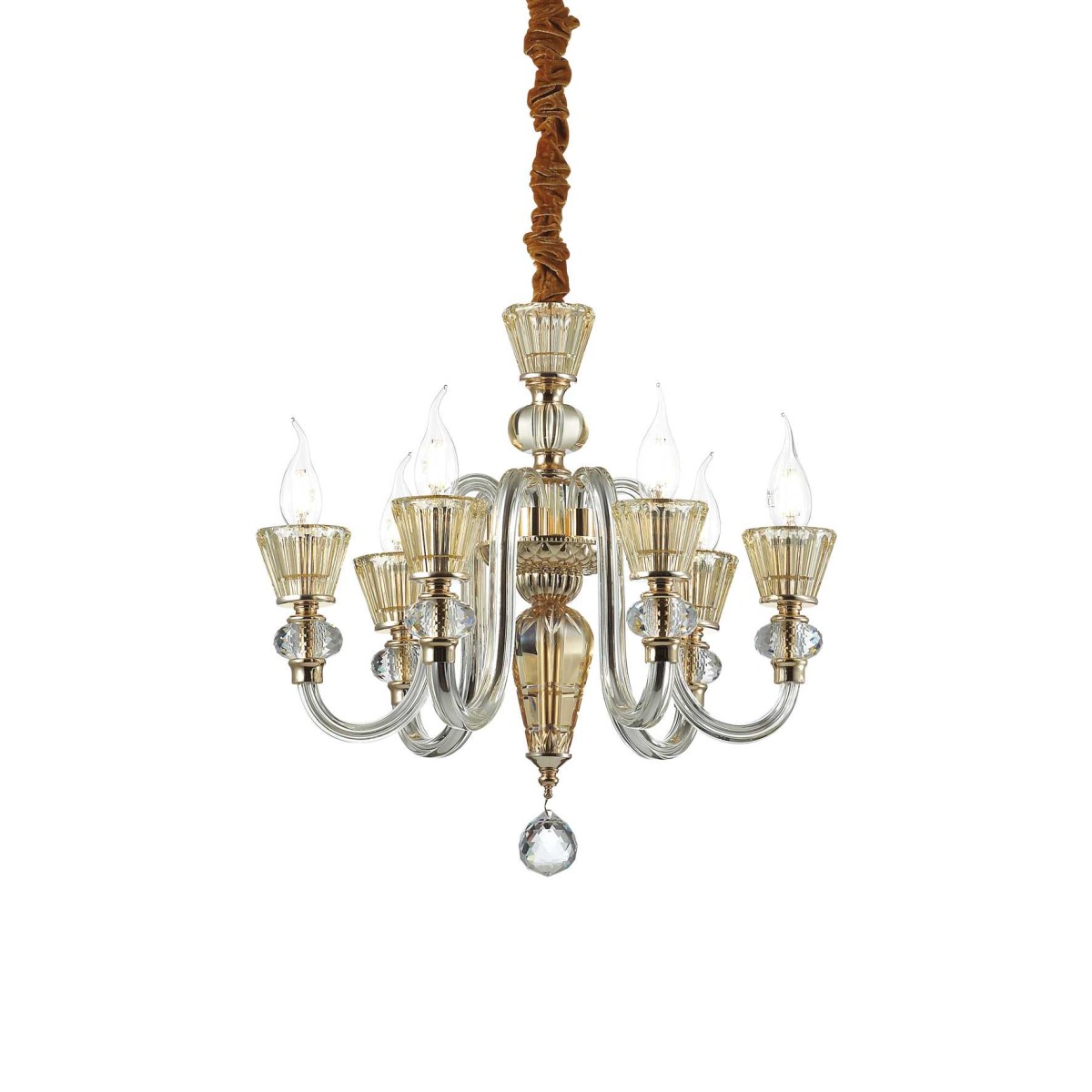 Люстра подвесная Ideal Lux Strauss SP6 E14 Золото 140605