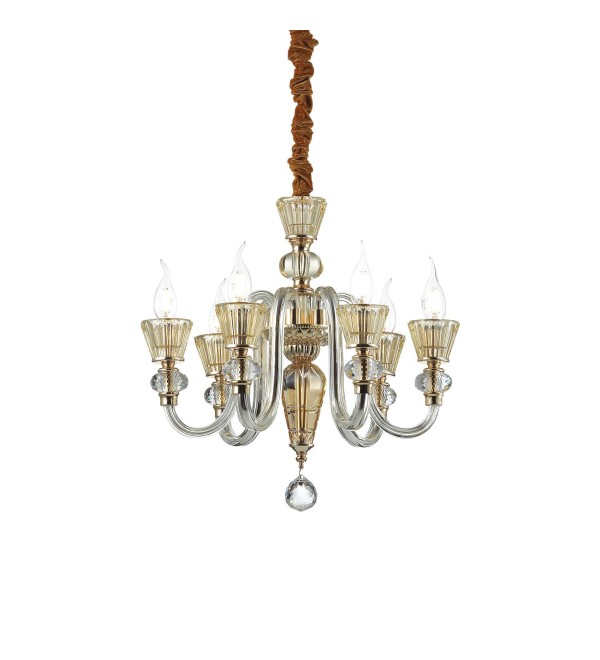 Люстра подвесная Ideal Lux Strauss SP6 E14 Золото 140605