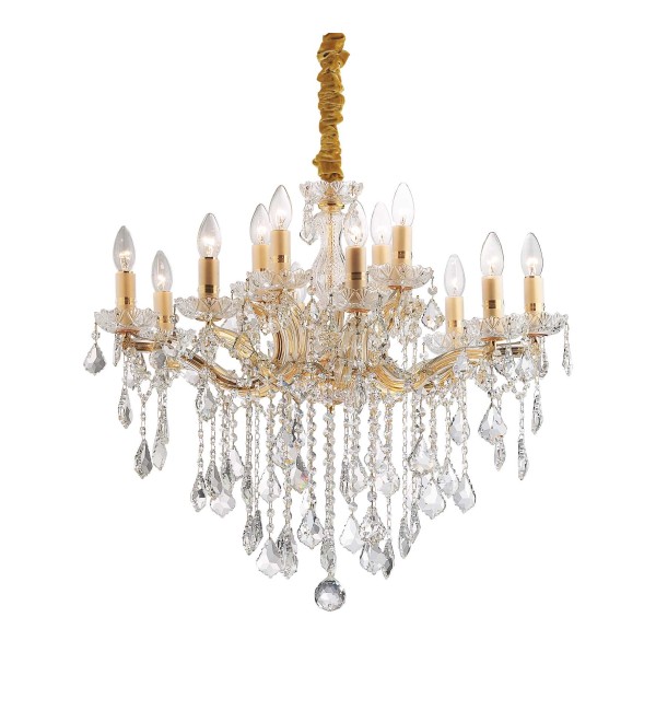 Люстра подвесная Ideal Lux Florian SP12 Золото E14 035611