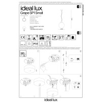 Светильник подвесной Ideal Lux Grape SP1 Small Латунь E27 241357
