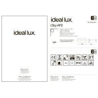Светильник настенный Ideal Lux Oby AP2 Белый 3000К LED 196695