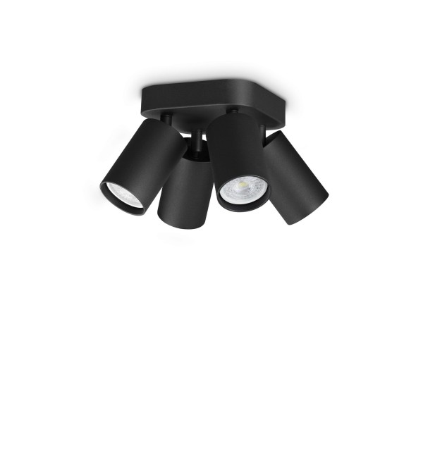 Светильник потолочный Ideal Lux Dynamite PL4 Round Черный GU10 371290