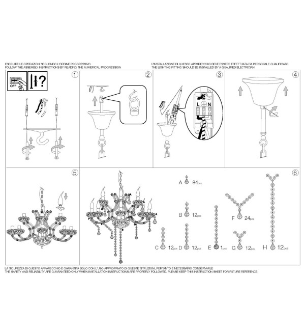 Люстра подвесная Ideal Lux Napoleon SP18 Золото E14 167411