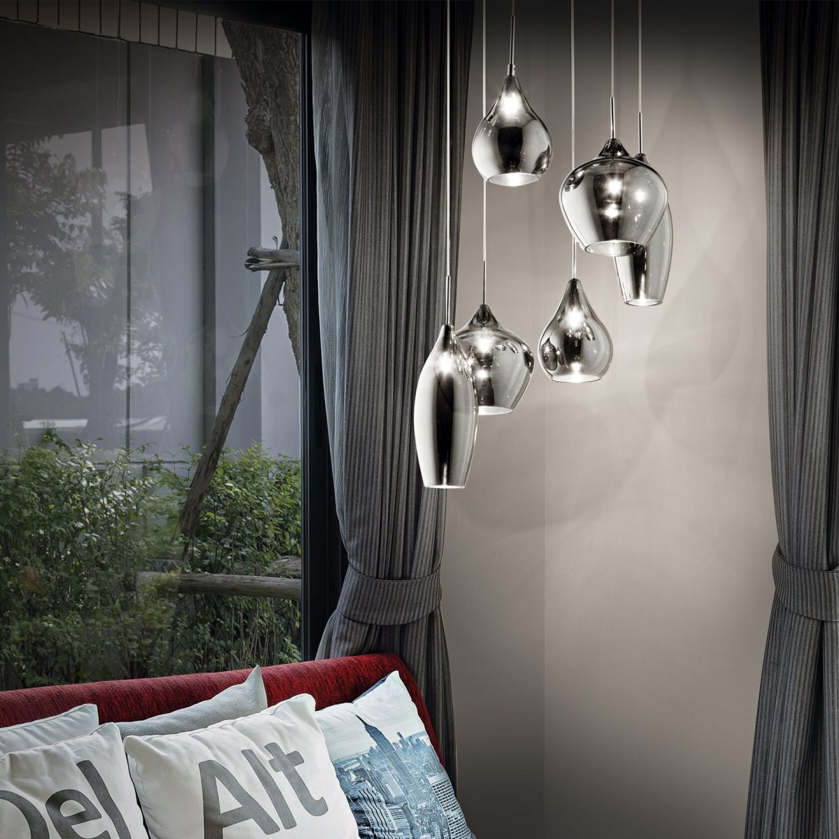 Люстра подвесная Ideal Lux Soft SP6 Серый E14 111841