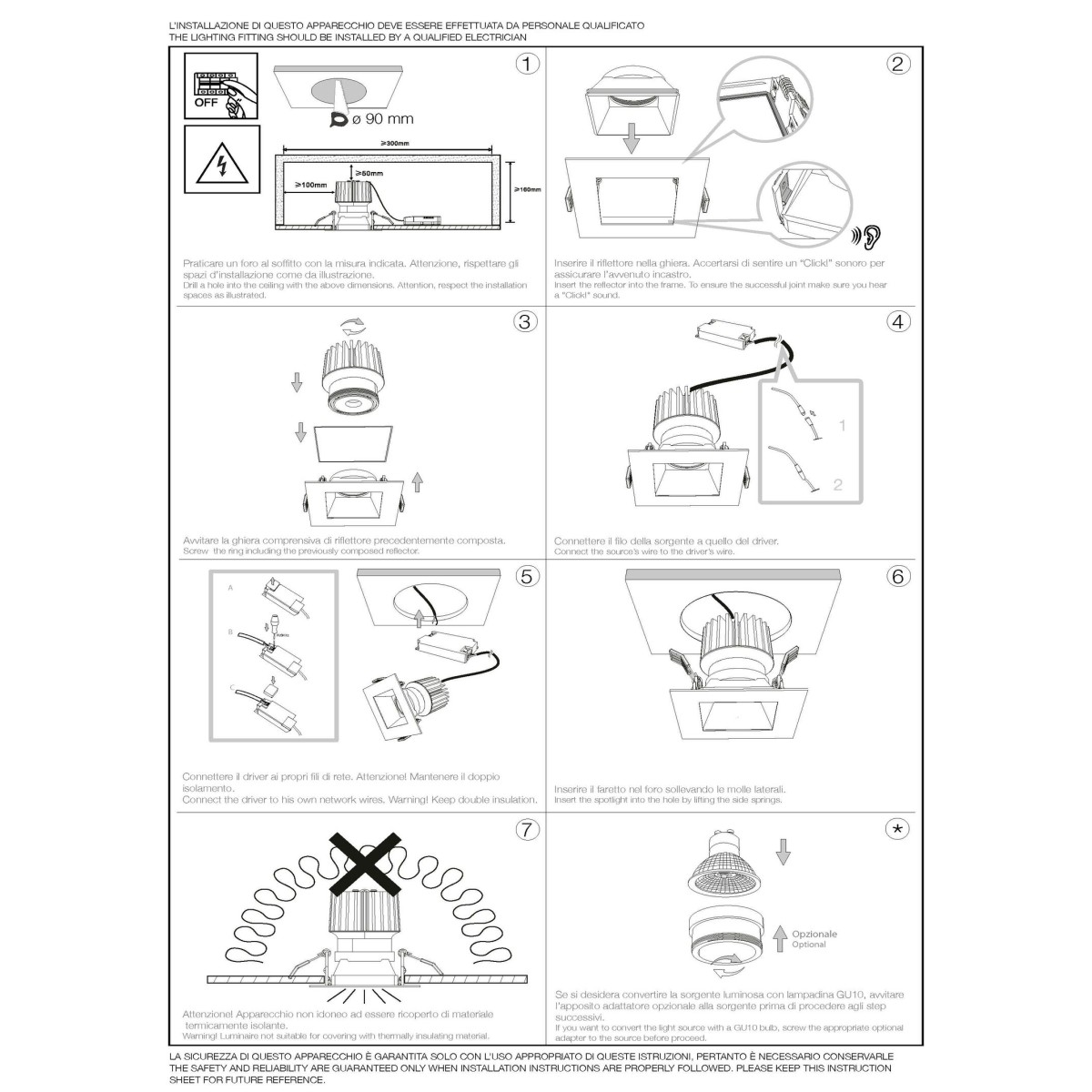 Светильник встраиваемый Ideal Lux Dynamic Source 10W 3000K LED Черный 208558