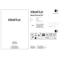 Светильник настенный Ideal Lux Bean AP Round Латунь 3000К 260624