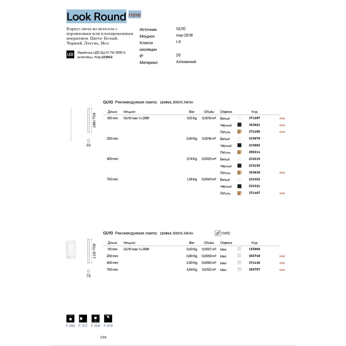 Светильник потолочный Ideal Lux Look PL1 Round D60 H200 Латунь GU10 285214