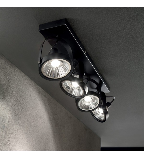 Светильник потолочный Ideal Lux Glim PL4 Черный GU10 200255