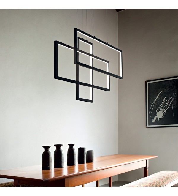 Люстра подвесная Ideal Lux Frame SP Quadrato Черный 3000K 269375
