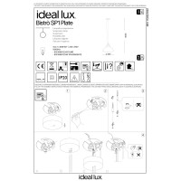 Светильник подвесной Ideal Lux Bistro SP1 Plate E27 Дымчатый 112343