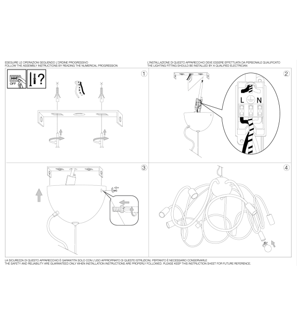 Люстра подвесная Ideal Lux Multiflex SP8 Разноцветный E14 141909