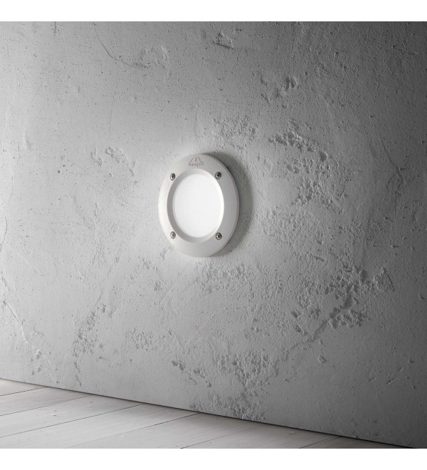 Светильник уличный встраиваемый Ideal Lux Avenue FI Round макс.1х9Вт IP66 GX53 230В Белый Смола 096544