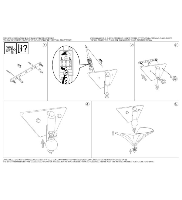 Светильник настенный Ideal Lux Santa AP1 Big Золото E14 087375