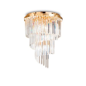 Люстра потолочная Ideal Lux Carlton PL12 E14 Золото 213507