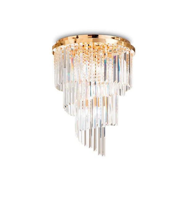 Люстра потолочная Ideal Lux Carlton PL12 E14 Золото 213507