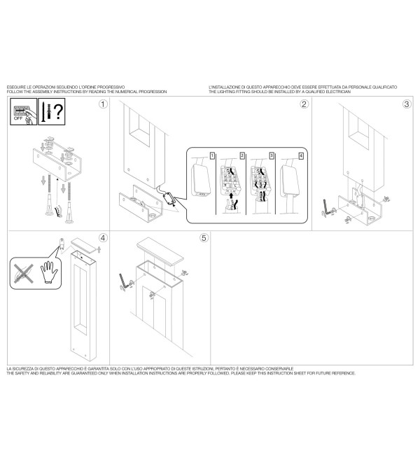 Светильник садово-парковый Ideal Lux Vega PT1 Черный G9 136059