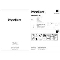 Светильник настенный Ideal Lux Newton AP1 Никель E27 016399
