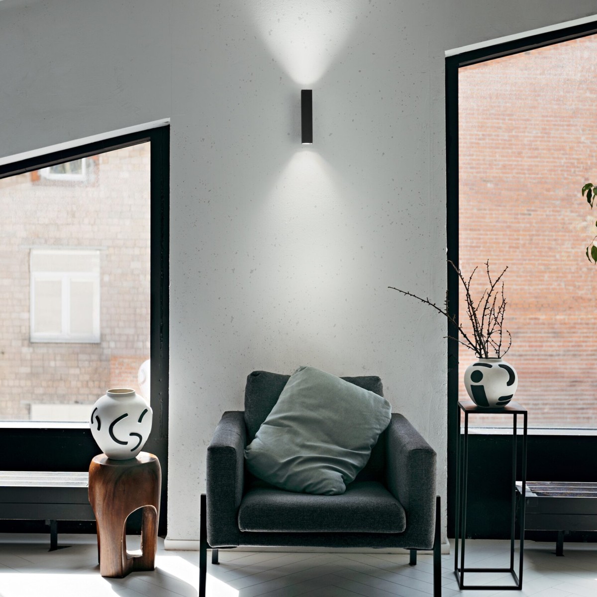 Светильник настенный Ideal Lux Look LED AP2 Square D30 H300 3000K Латунь 353364