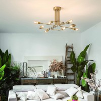 Люстра потолочная Ideal Lux Triumph PL8 E27 Латунь 160313