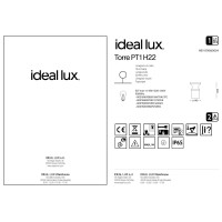 Светильник садово-парковый Ideal Lux Torre PT1 H22 Серый E27 321950