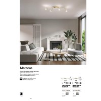 Светильник потолочный Ideal Lux Maracas PL6 Латунь G4 200361