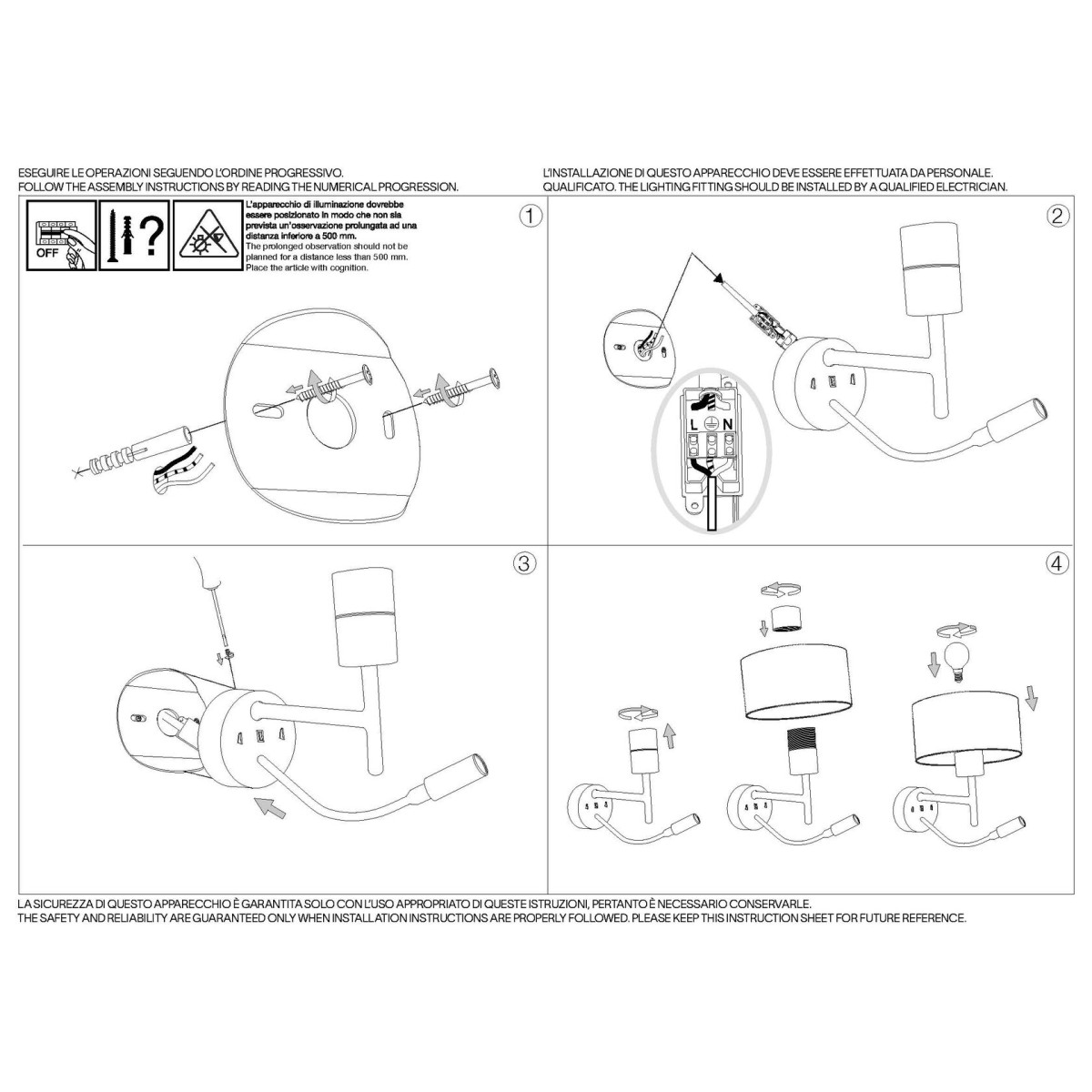Светильник настенный Ideal Lux Set up Map2 Белый Без абажура 259819