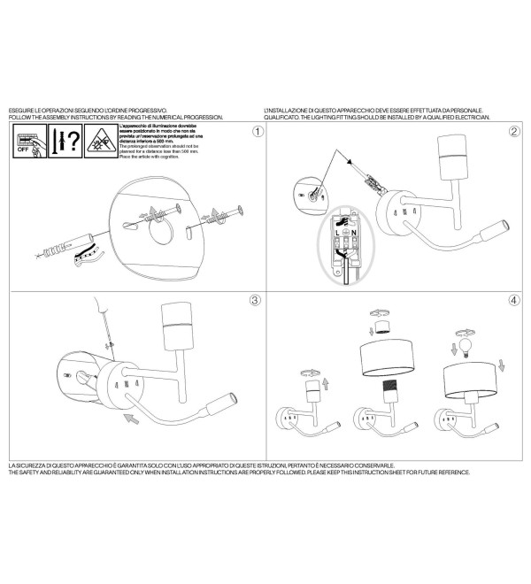 Светильник настенный Ideal Lux Set up Map2 Белый Без абажура 259819
