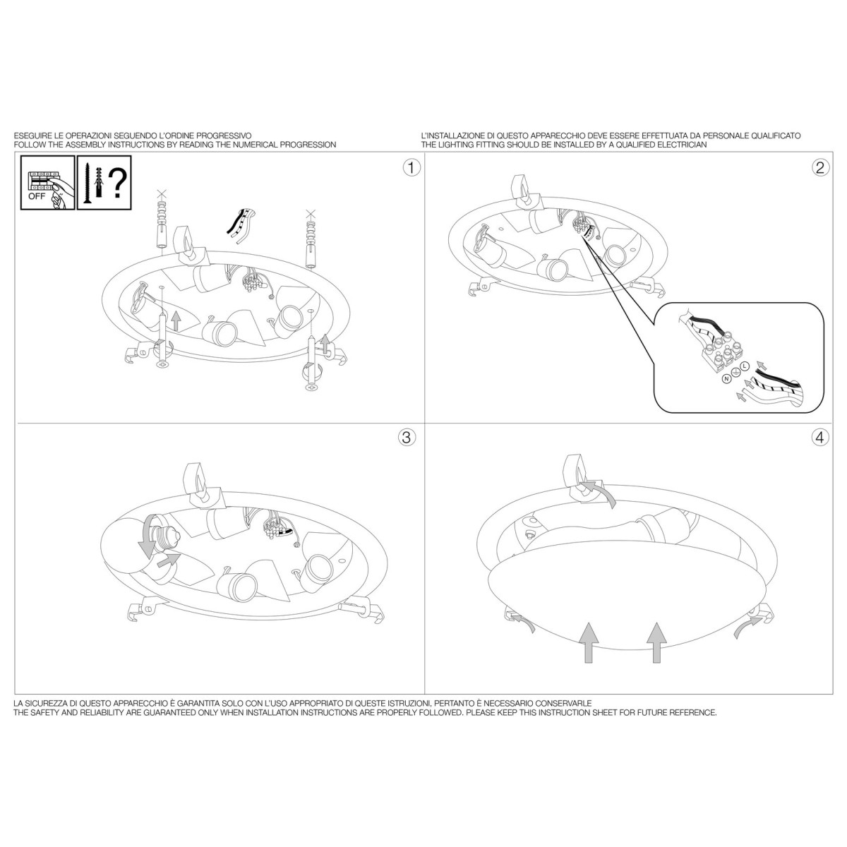 Светильник потолочный Ideal Lux Simply PL4 D50 Белый E27 007991