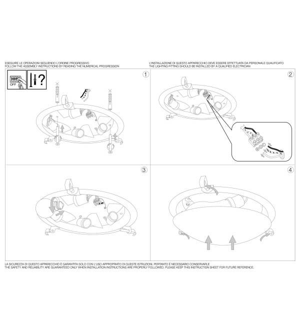 Светильник потолочный Ideal Lux Simply PL4 D50 Белый E27 007991