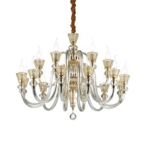 Люстра подвесная Ideal Lux Strauss SP18 Золото E14 140629