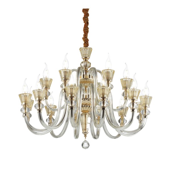 Люстра подвесная Ideal Lux Strauss SP18 Золото E14 140629